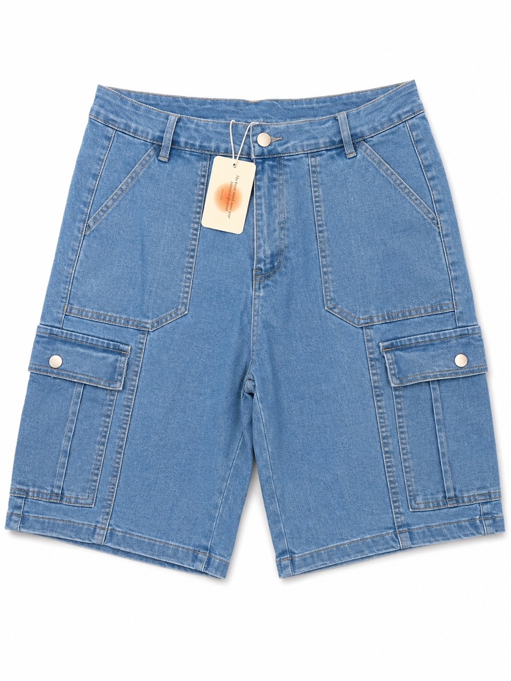 Women's Light Blue Denim Cargo Shorts - Comfortable Everyday Style